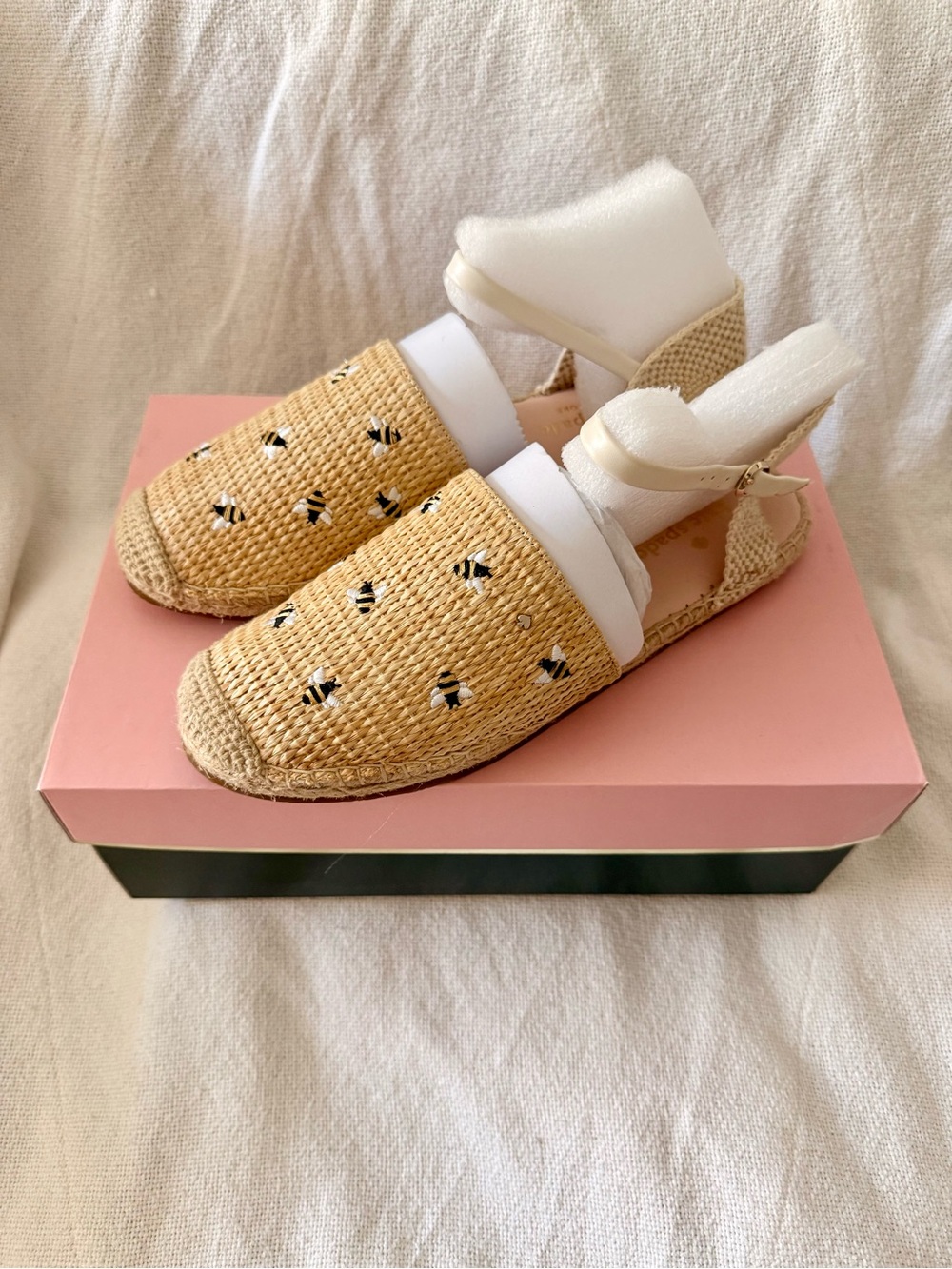 Kate Spade Espadrille Sandals with Bee Embroidery